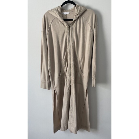 Young Fabulous & Broke Long Hooded Jacket Sweater Cream Full Zip Extra Small XS - Picture 1 of 9